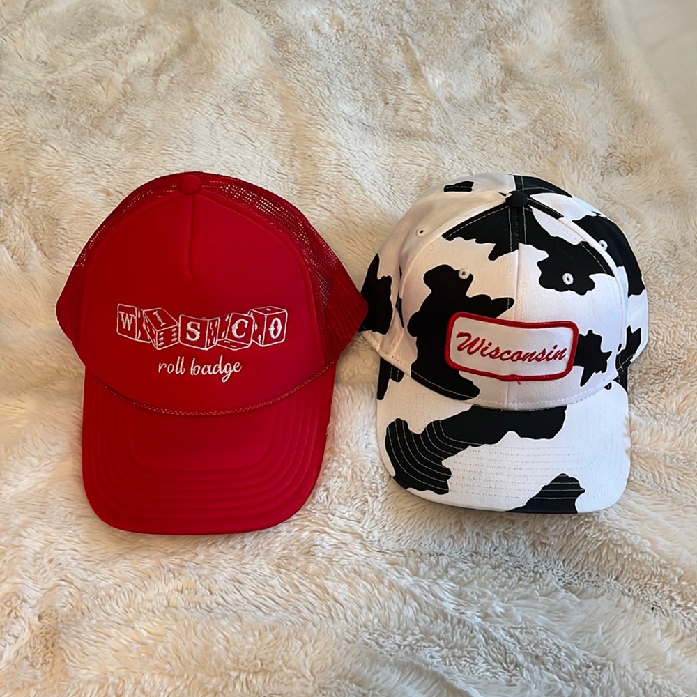 2 Wisconsin trucker hats